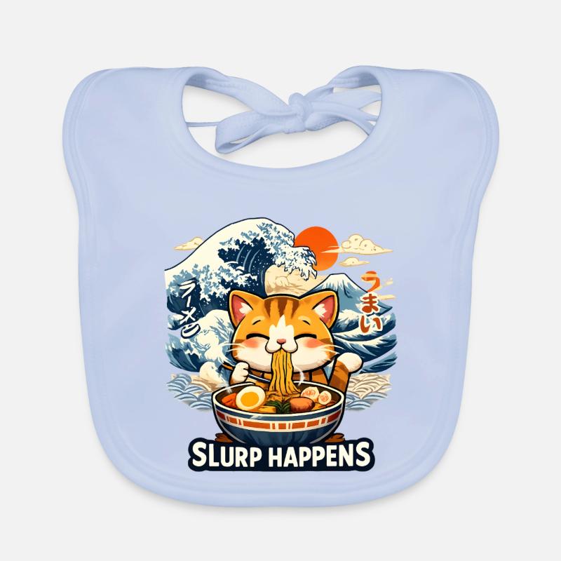 Ramen Neko Great Wave Organic Baby Bibs