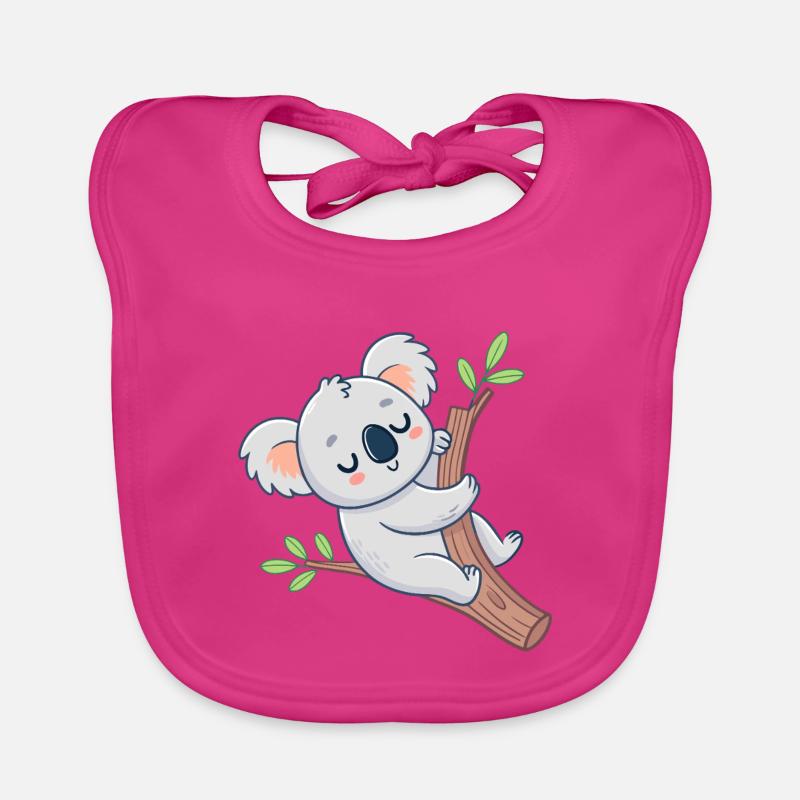 Dreamy Koala on Cheerful Branch Organic Baby Bibs
