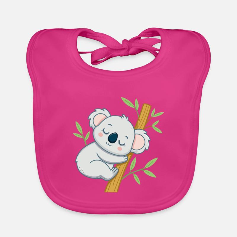 Sleeper koala on a branch Organic Baby Bibs