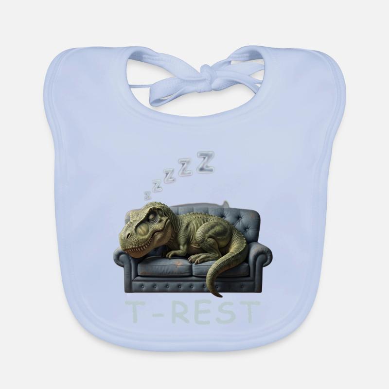 T-Rest Dino auf Sofa Baby Bio-Lätzchen
