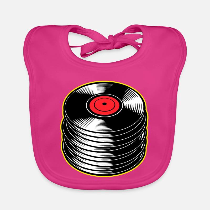 Vinyl Albums Stack Organic Baby Bibs