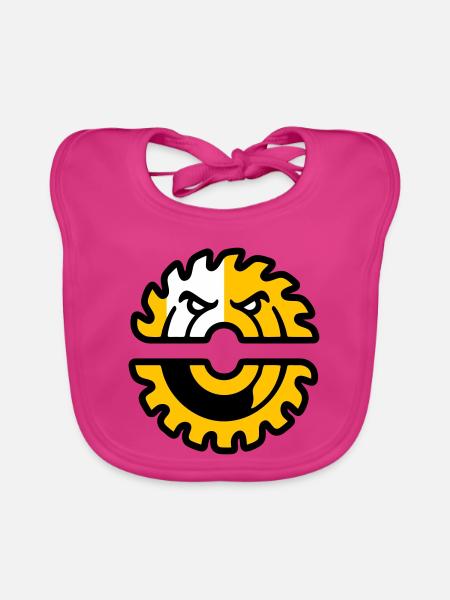 Kreissaege Maskottchen Logo - Baby Bio-Lätzchen - Fuchsia - Vorne