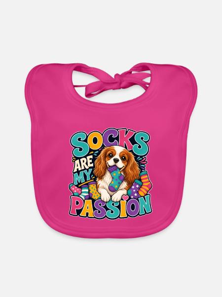 Kavallerier King Charles Spaniel - Baby Bio-Lätzchen - Fuchsia