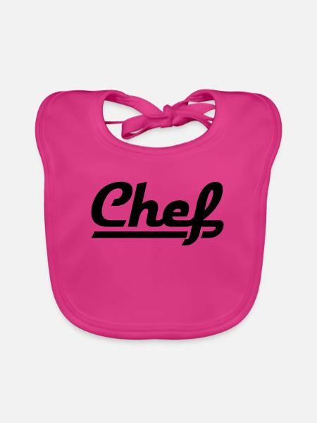 Chef - Baby Bio-Lätzchen - Fuchsia - Vorne