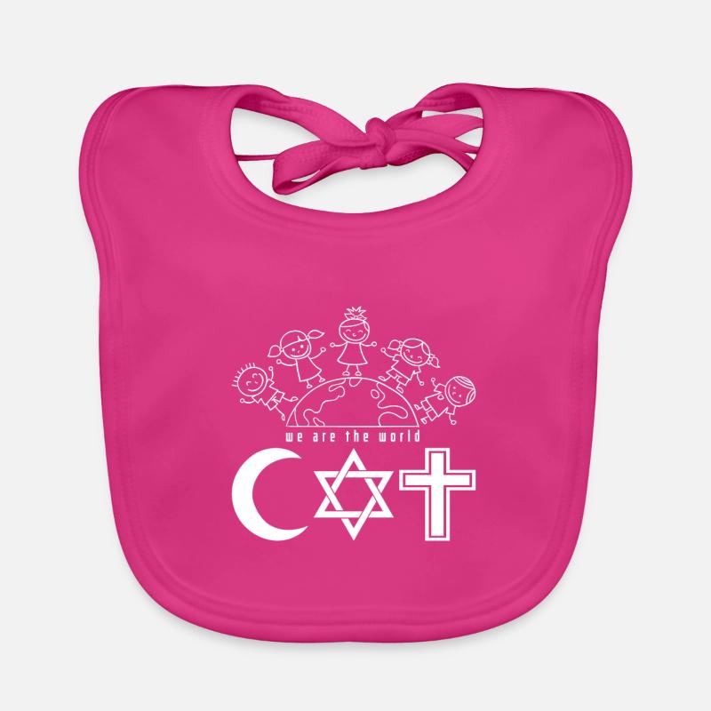 COEXISTENT les religions de cette conscience mondiale - Bavoir bio Bébé - fuchsia