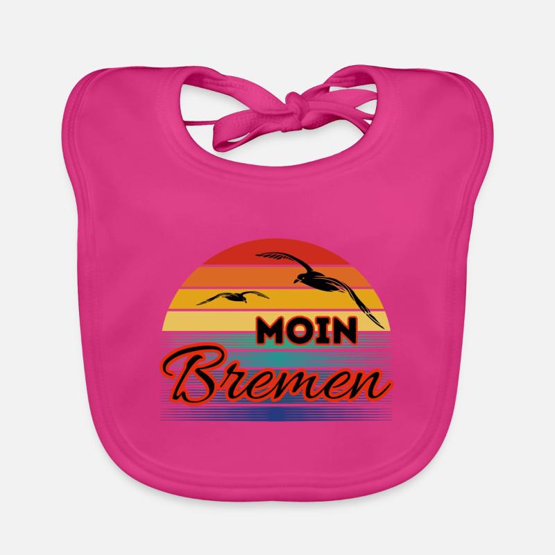 Moin Bremen avec mouette dans un style rétro Bavoir bio Bébé