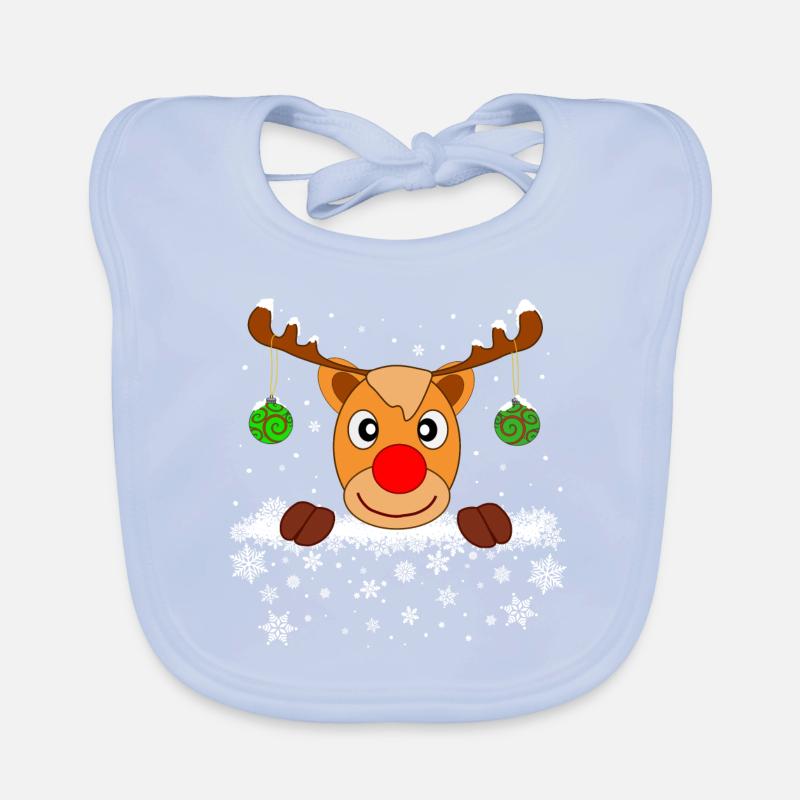 Rudolf Reindeer Organic Baby Bibs