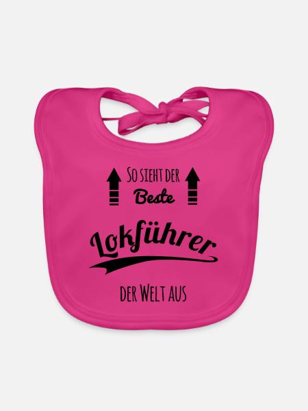 Lokführer - Baby Bio-Lätzchen - Fuchsia - Vorne