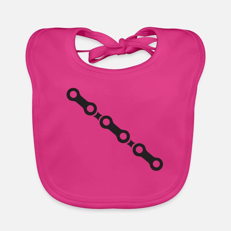 Chaîne de vélo - Bavoir bio Bébé - fuchsia