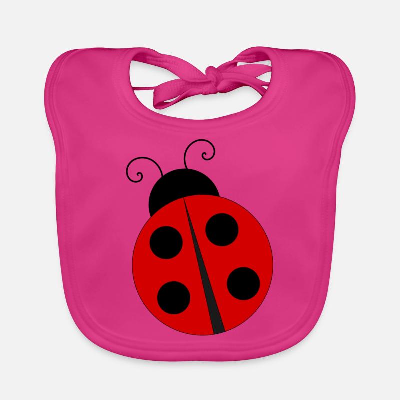 Ladybug with four black dots Organic Baby Bibs