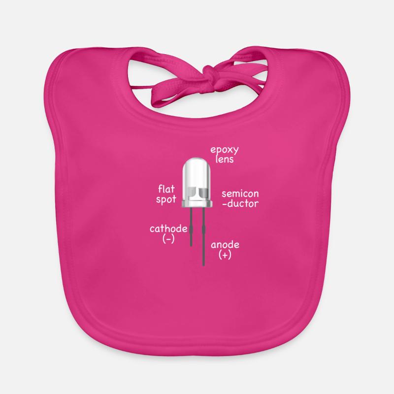 electronics white LED with description as a gift Organic Baby Bibs