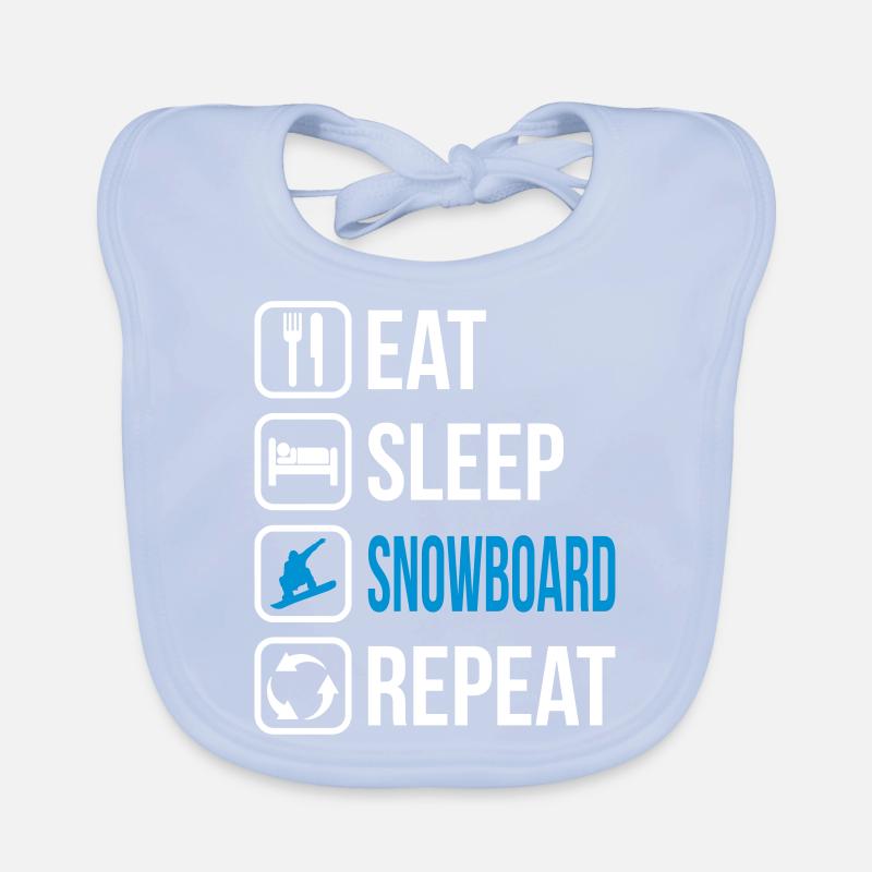 Eat Sleep Snowboard Repeat Baby Bio-Lätzchen