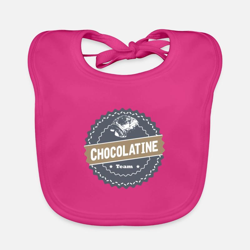 Chocolatine team 02 - Bavoir bio Bébé - fuchsia