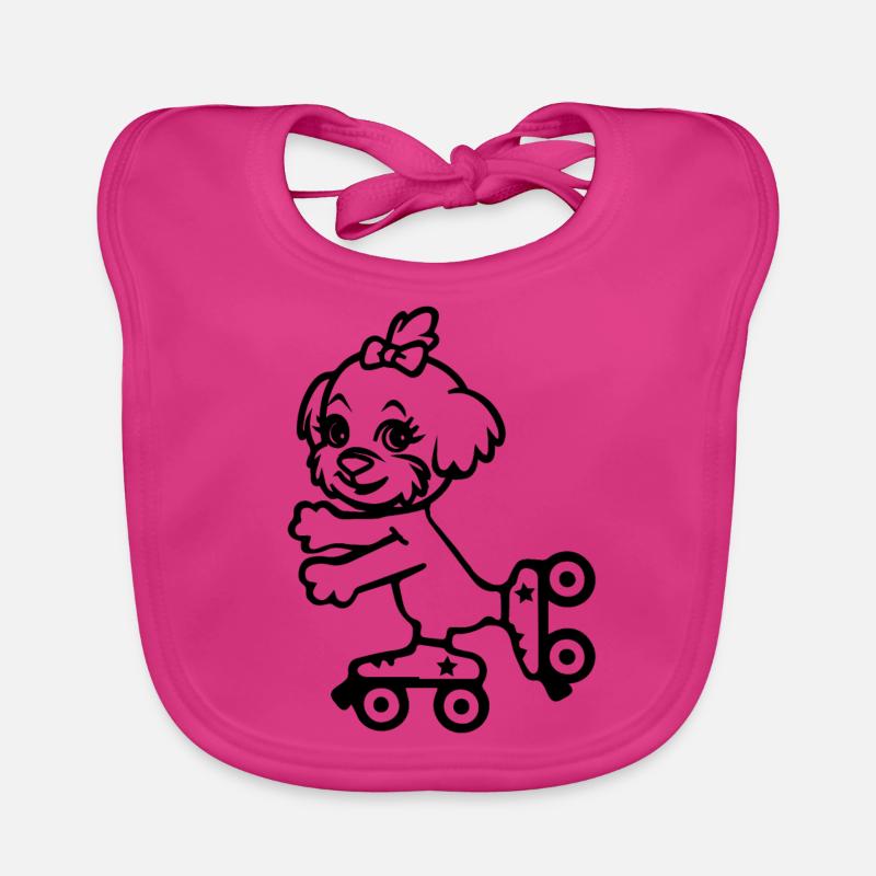 Dog on roller skates Organic Baby Bibs