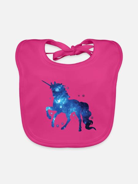 Einhorn Einhorn Einhorn Geschenk Geschenkidee - Baby Bio-Lätzchen - Fuchsia - Vorne