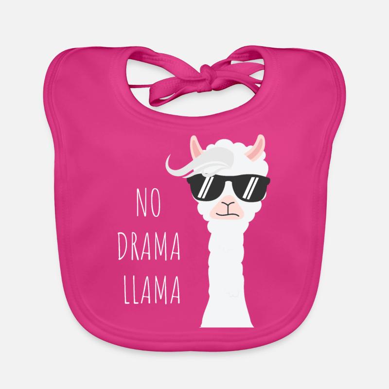 Aucun drame Llama - Bavoir bio Bébé - fuchsia