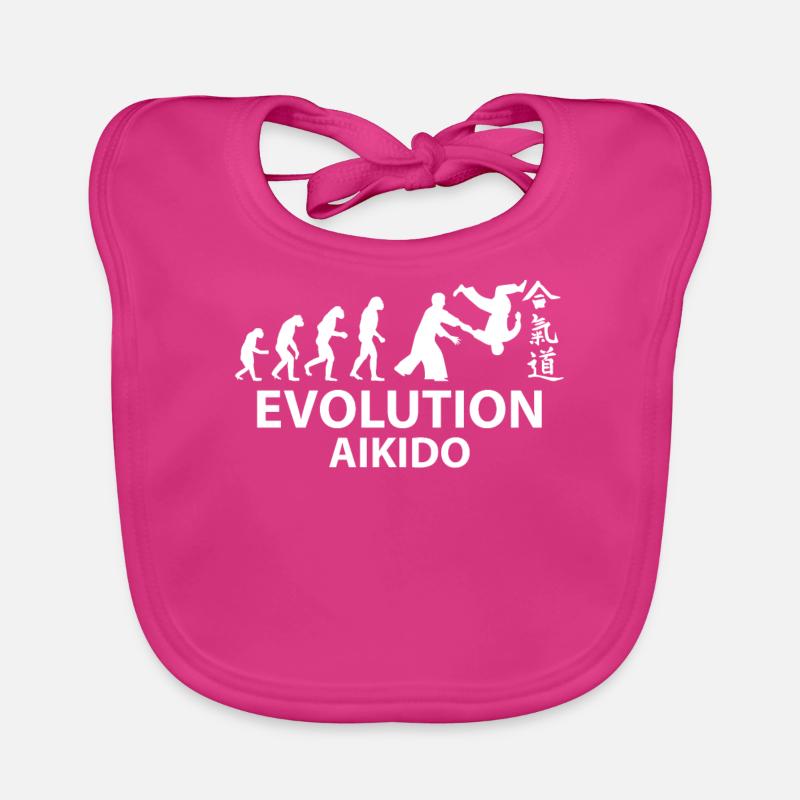 Aikido Evolution T-shirt & idée cadeau - Bavoir bio Bébé - fuchsia