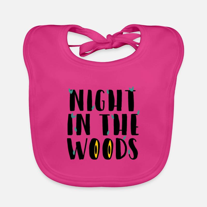 Nuit dans les bois - Bavoir bio Bébé - fuchsia