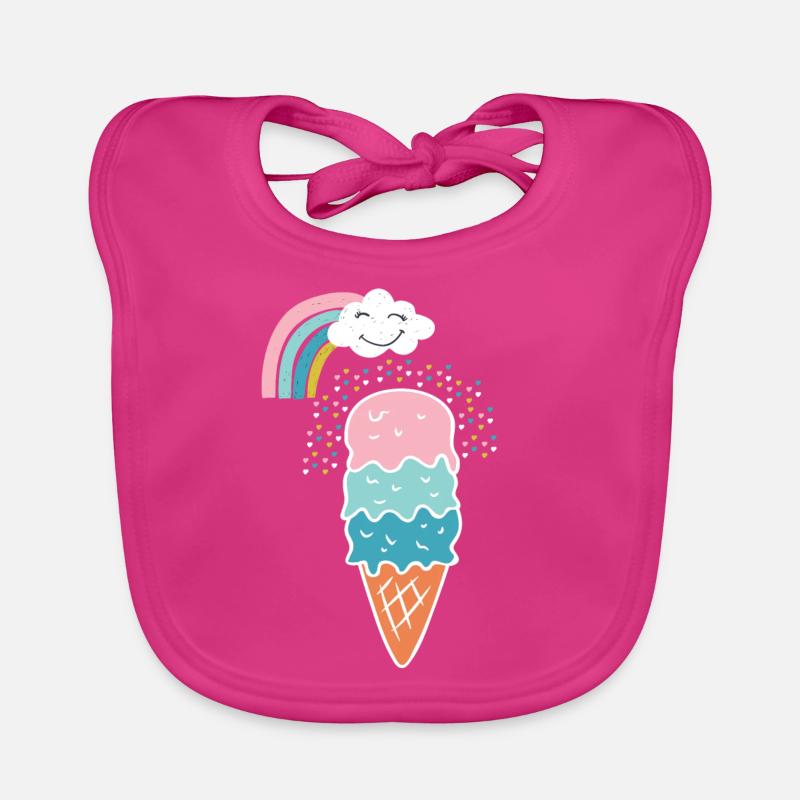 Niedliches Regenbogen-Eiscreme-Geschenk Baby Bio-Lätzchen