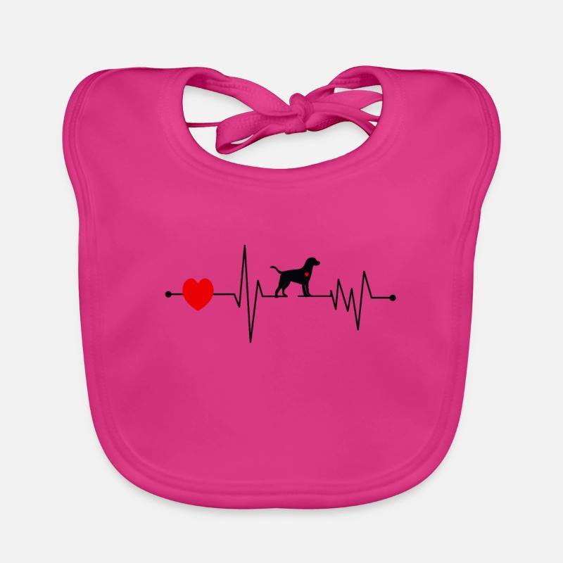 (Labrador Herzschlag) - Baby Bio-Lätzchen - Fuchsia