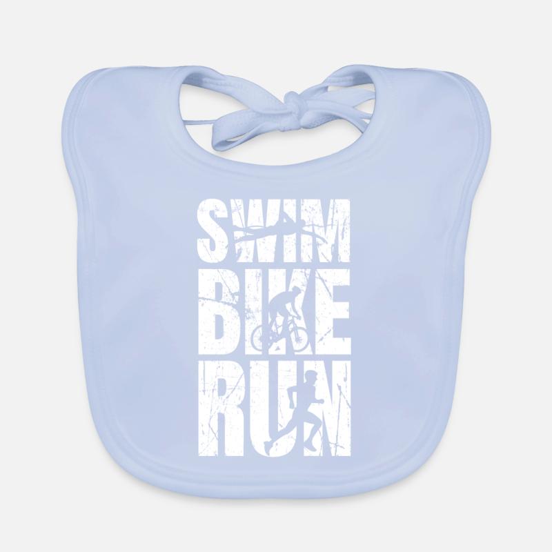 Triathlon Triathlet Geschenk Geburtstag Baby Bio-Lätzchen