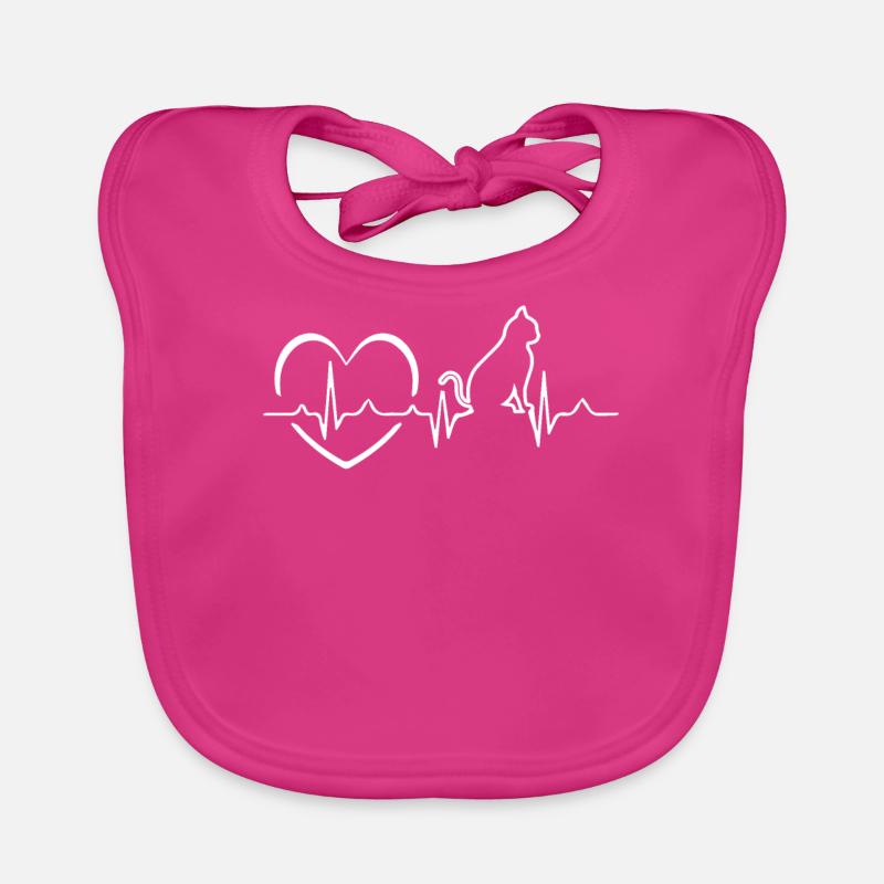 Moniteur cardiaque - Bavoir bio Bébé - fuchsia