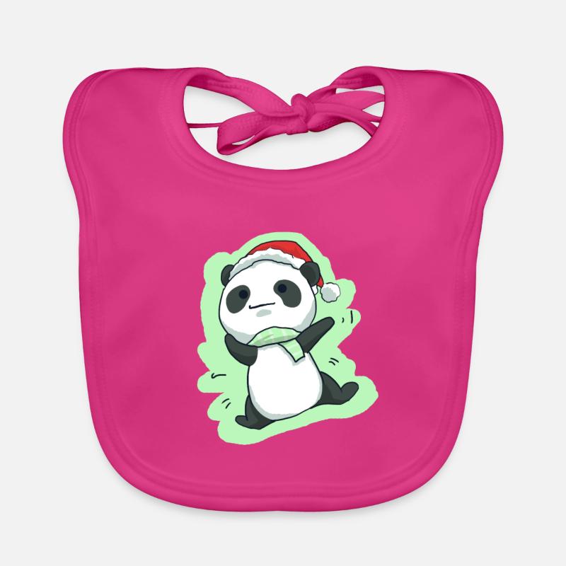 Panda Christmas Panda bear Noël mignon Bavoir bio Bébé