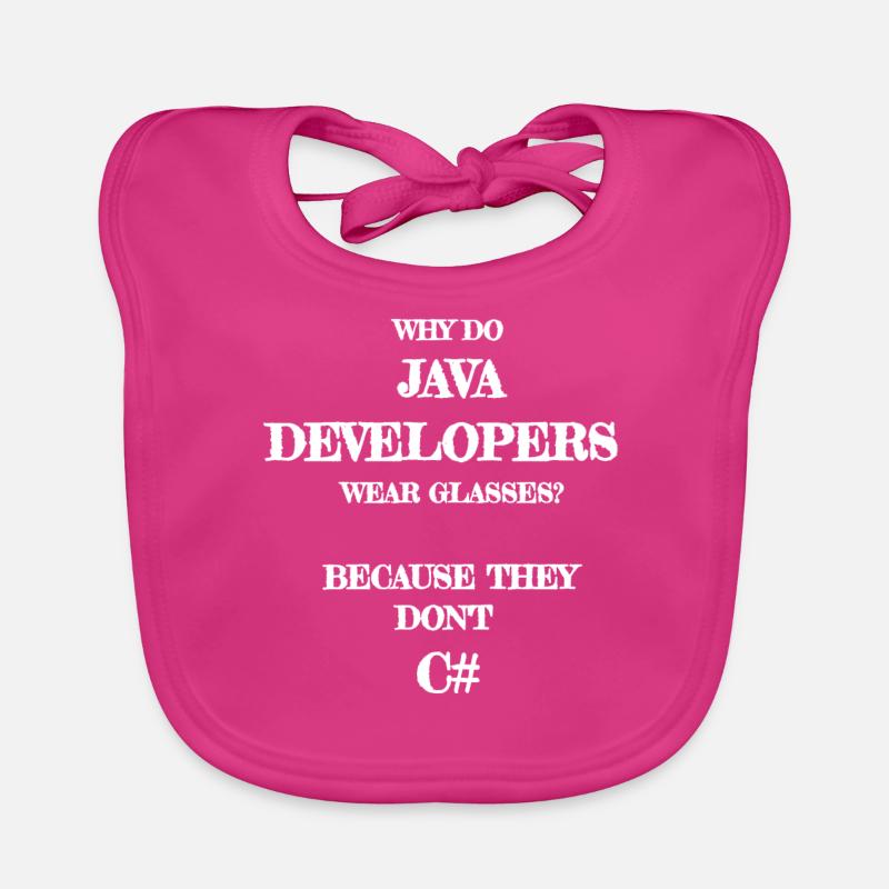 java developers joke developer joke developer - Organic Baby Bibs - fuchsia