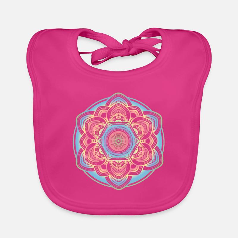 Hindu Mandala - Baby Bio-Lätzchen - Fuchsia