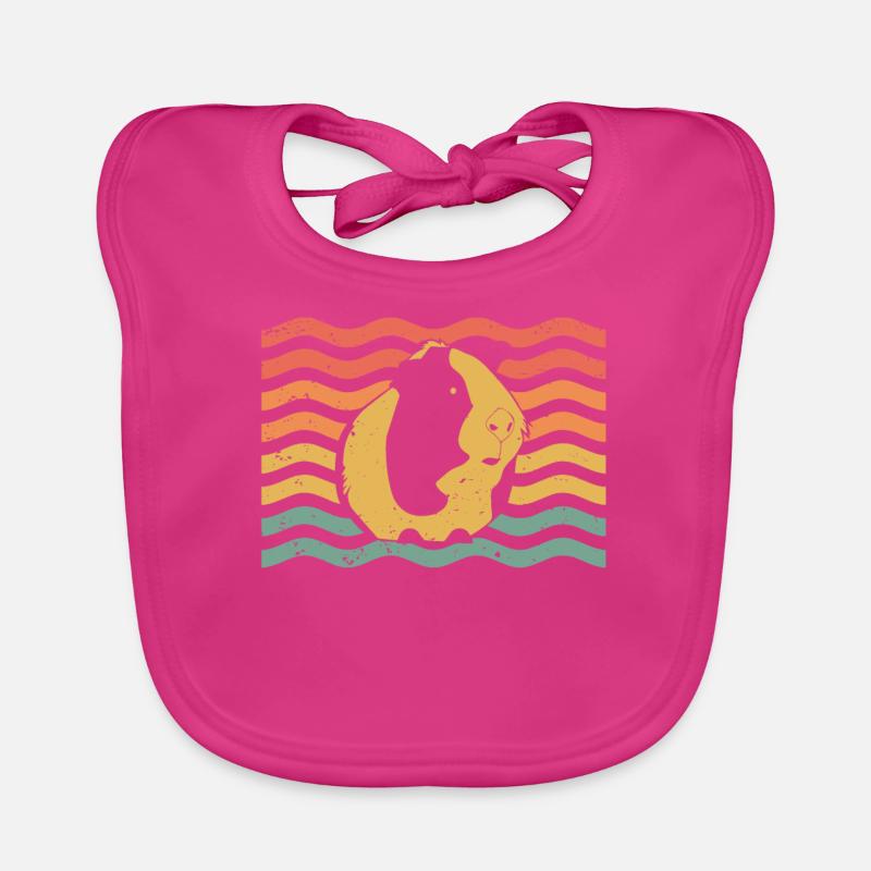 Rongeur de cochon d'Inde - Bavoir bio Bébé - fuchsia