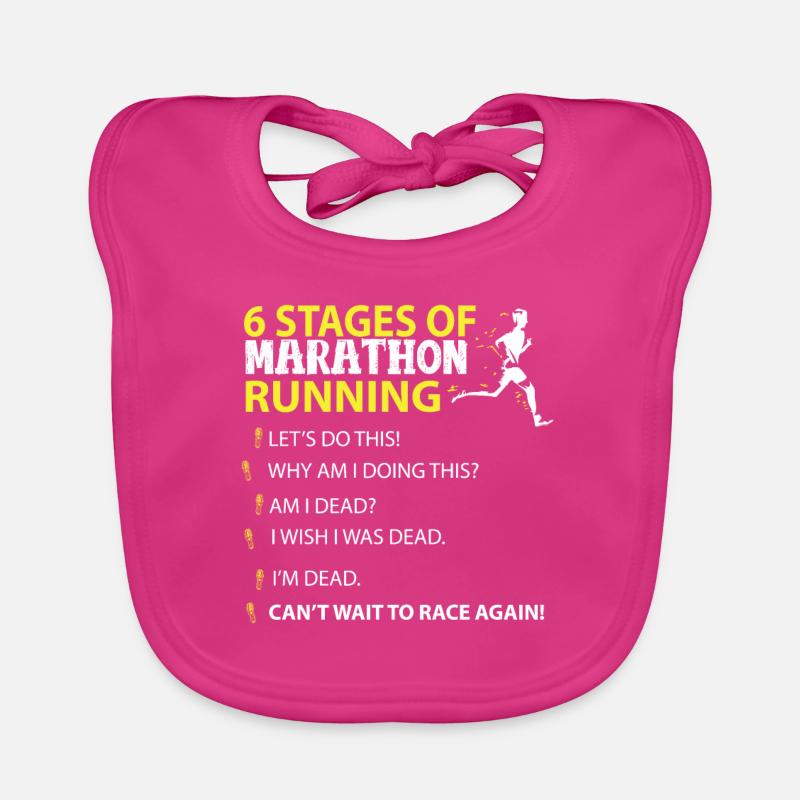 Marathon en cours d'exécution - Bavoir bio Bébé - fuchsia