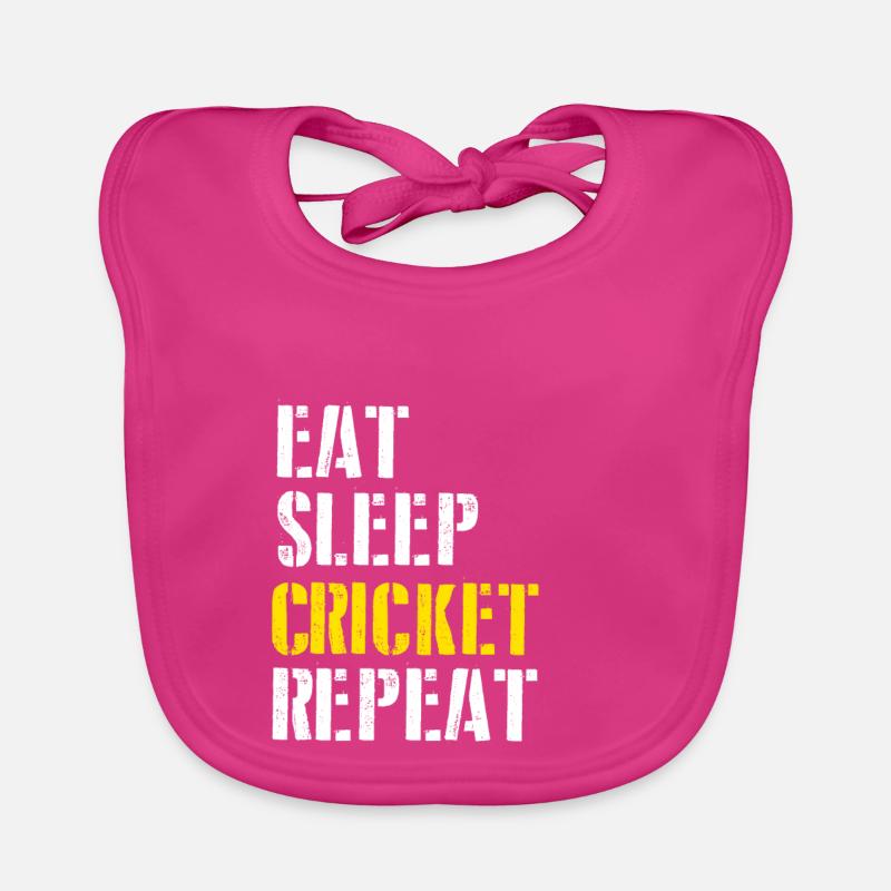 Eat. Sleep. Cricket. Repeat. Organic Baby Bibs