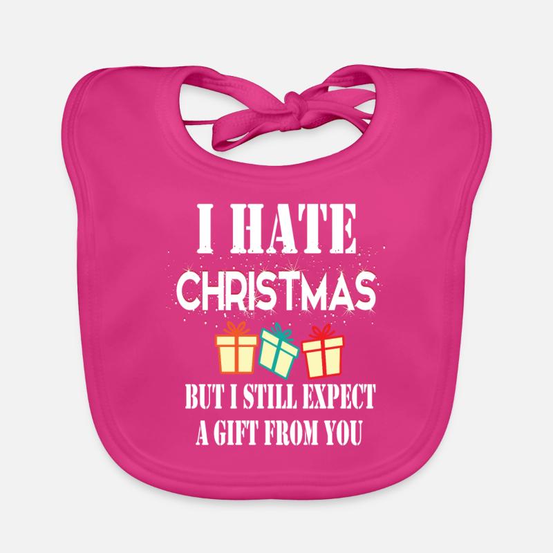 Weihnachten - Geschenk - I Hate Christmas Baby Bio-Lätzchen