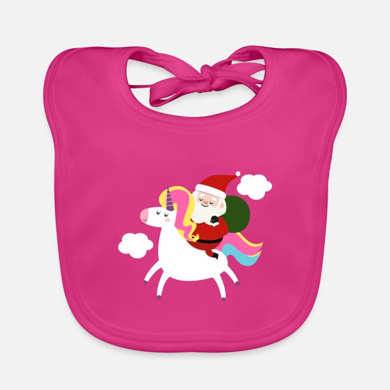 Weihnachtsmann Einhorn Süß Winter Geschenkidee Baby Bio-Lätzchen