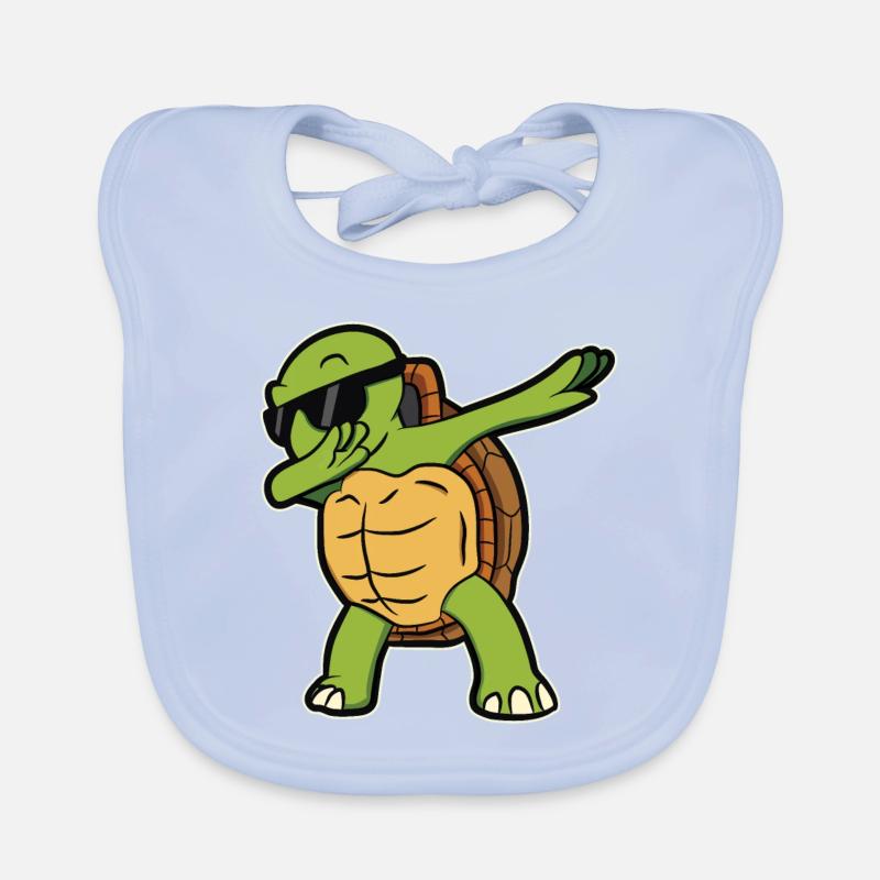Lustig Dabbing Schildkröte Turtle Tiere Geschenk Baby Bio-Lätzchen
