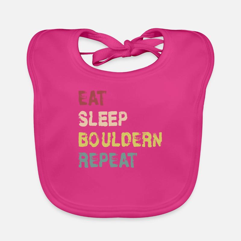 Eat Sleep Bouldern Repeat Design Geschenkidee Baby Bio-Lätzchen