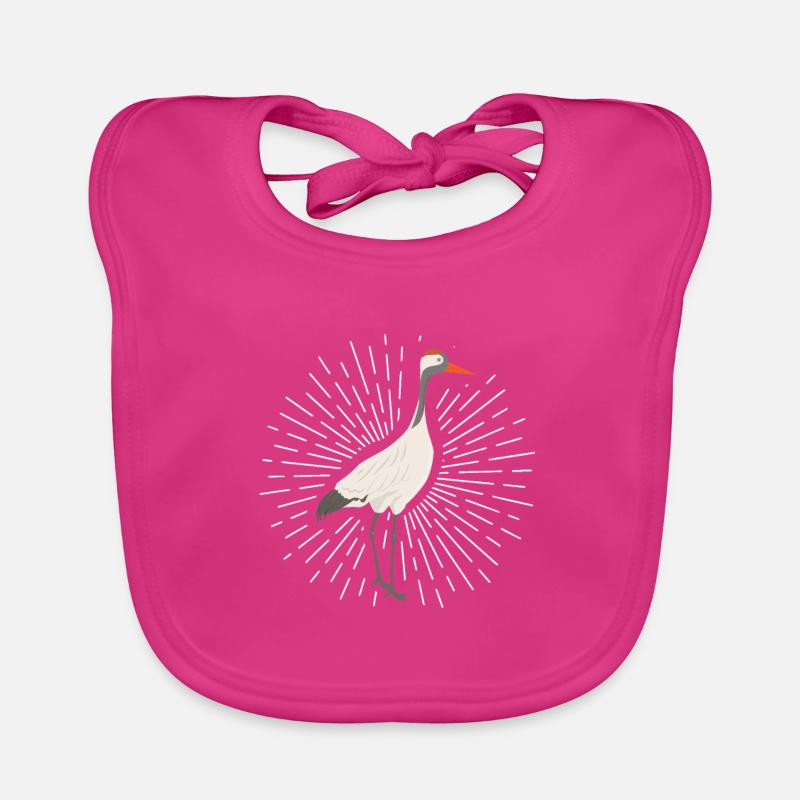 Kranich Crane Zugvogel Grus grus Vogel Geschenk Baby Bio-Lätzchen