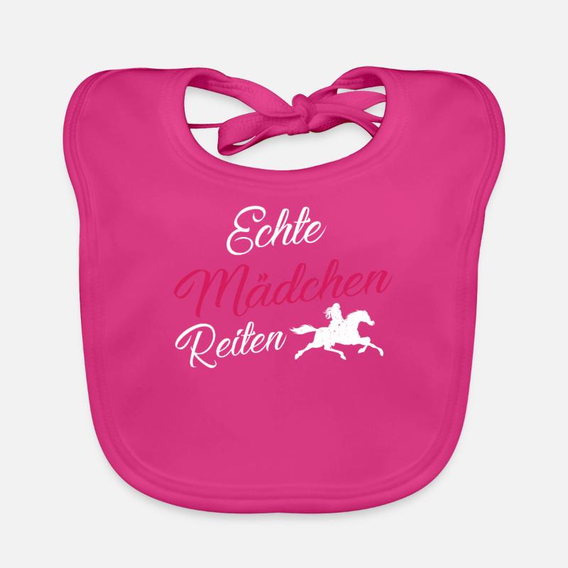 Echte Mädchen Reiten! - Baby Bio-Lätzchen - Fuchsia