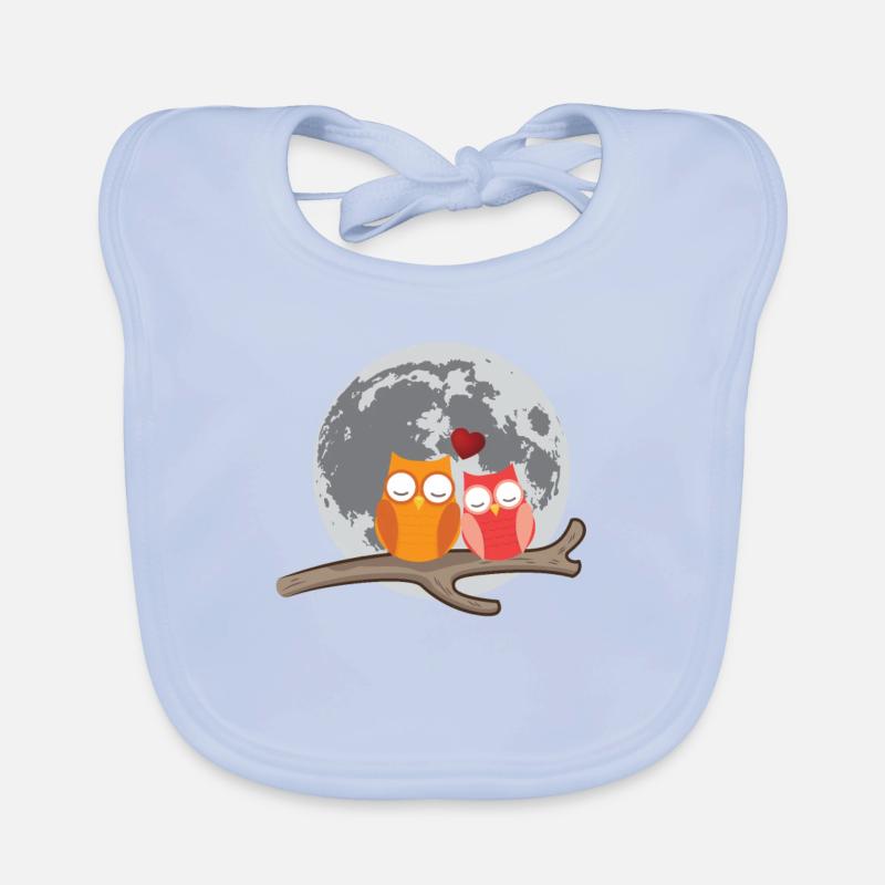 Tierliebe - Eulen Pärchen Baby Bio-Lätzchen