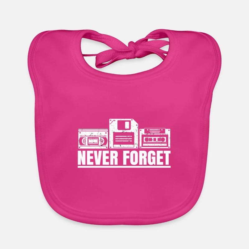 Never forget videotape floppy disk cartridge Organic Baby Bibs