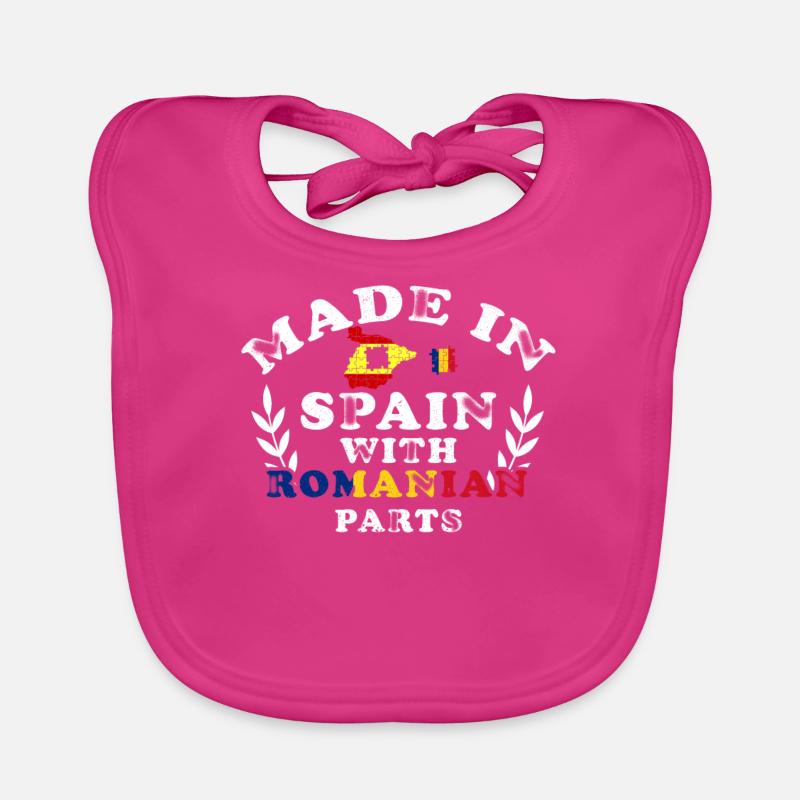 Spanien Rumänien Herkunft Land - Geschenk Baby Bio-Lätzchen