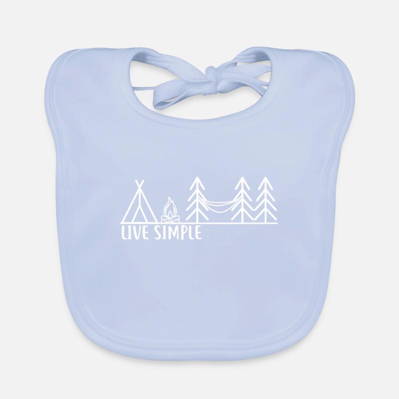 Live Simple Campfire Camping Camper Gift Bavoir bio Bébé