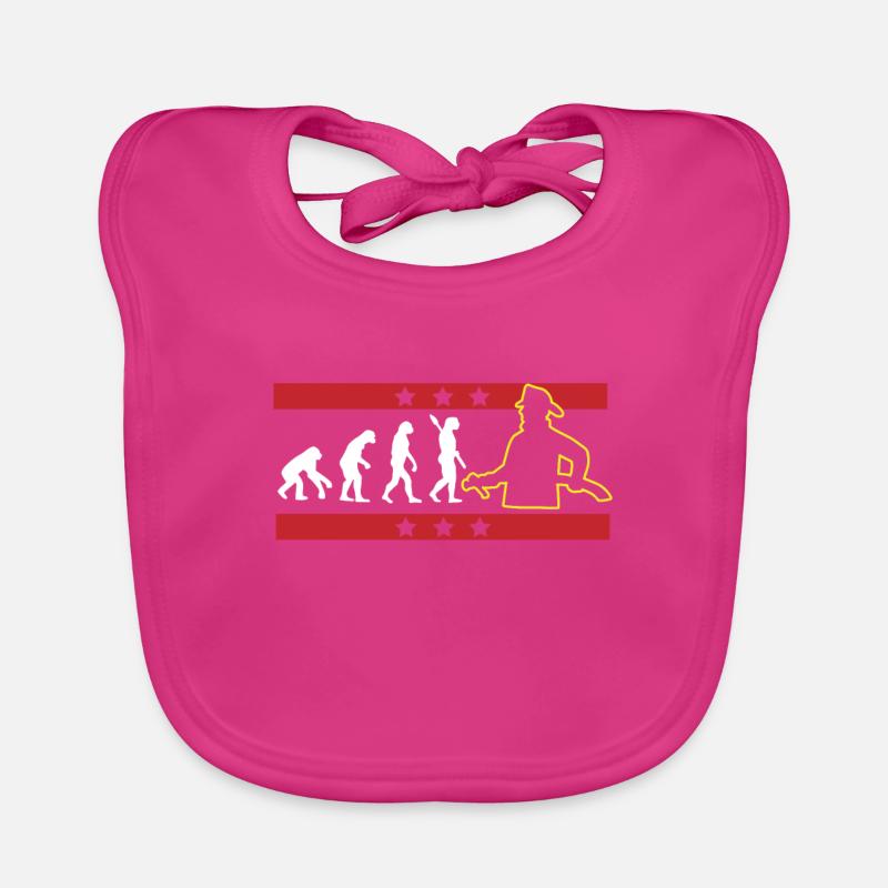 EVOLUTION POMPIER POMPIER POMPIER - Bavoir bio Bébé - fuchsia