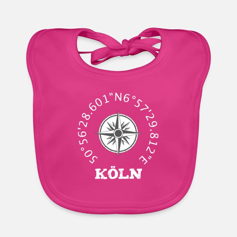 Compas de Cologne coordonnées longitude cadeau Bavoir bio Bébé