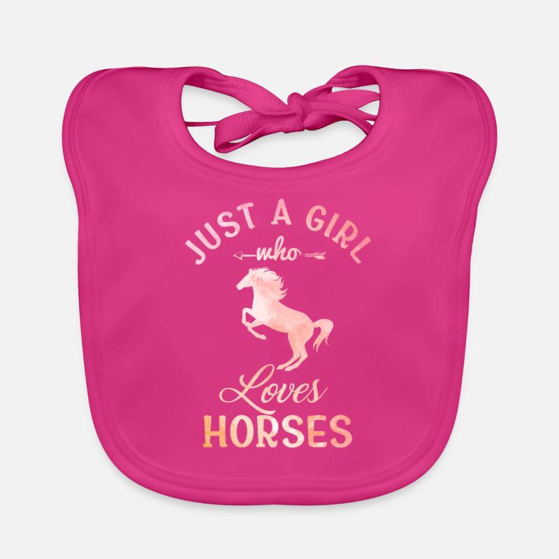 Fille de cheval - Bavoir bio Bébé - fuchsia