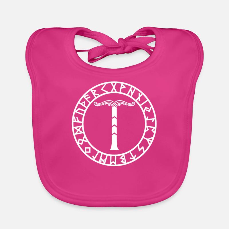 Irminsul in the Futhark Runic Circle Organic Baby Bibs