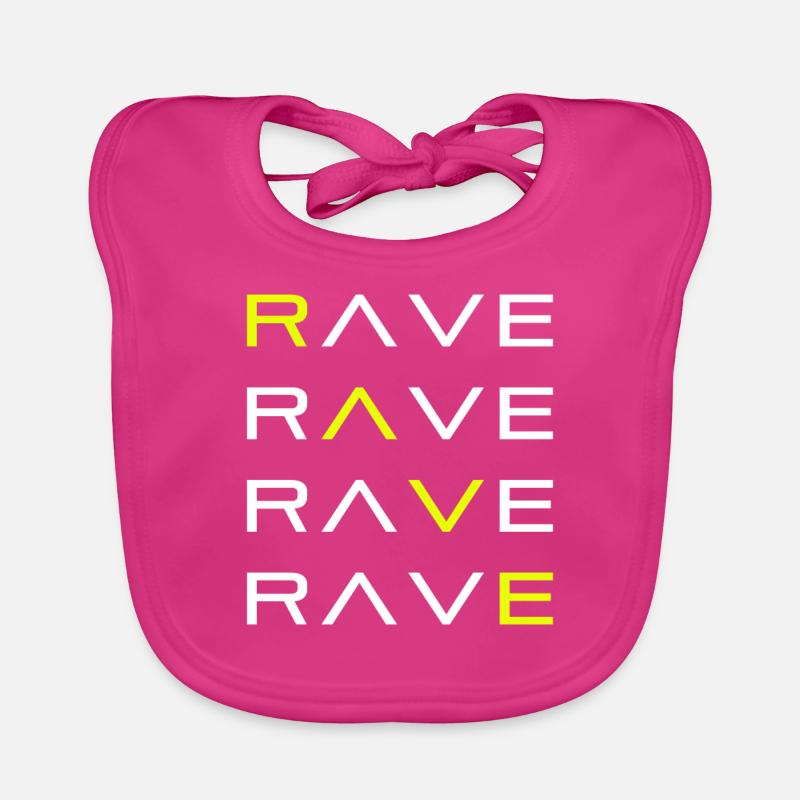 RAVE TECHNO RAVER - Baby Bio-Lätzchen - Fuchsia