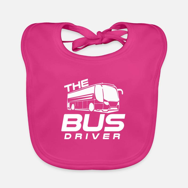 Le chauffeur de bus - Le chauffeur de bus - Bavoir bio Bébé - fuchsia