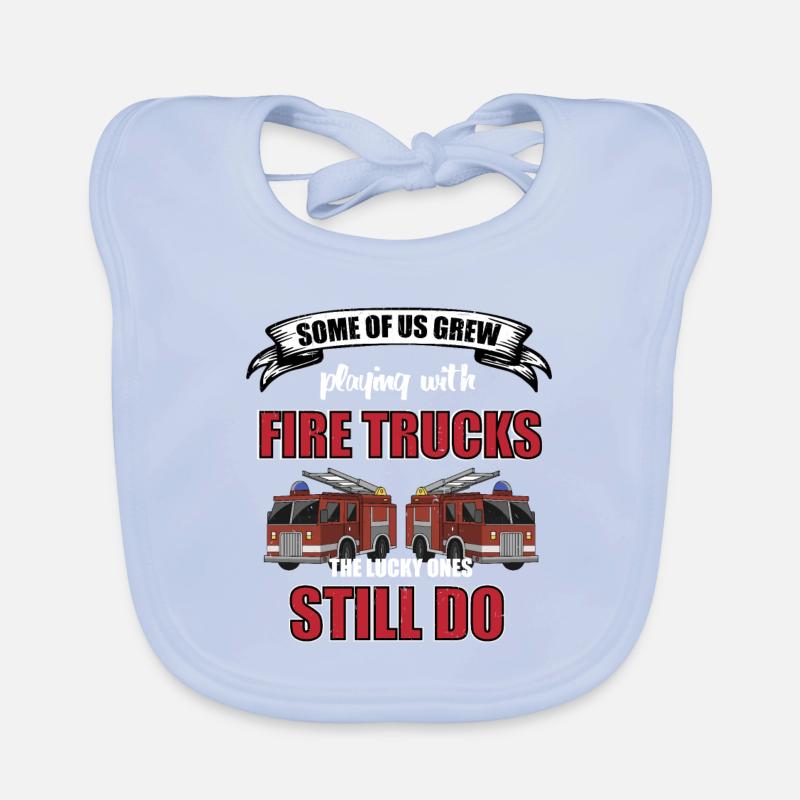 Fire Department Fire Engine Hydrant Water Cannon Organic Baby Bibs