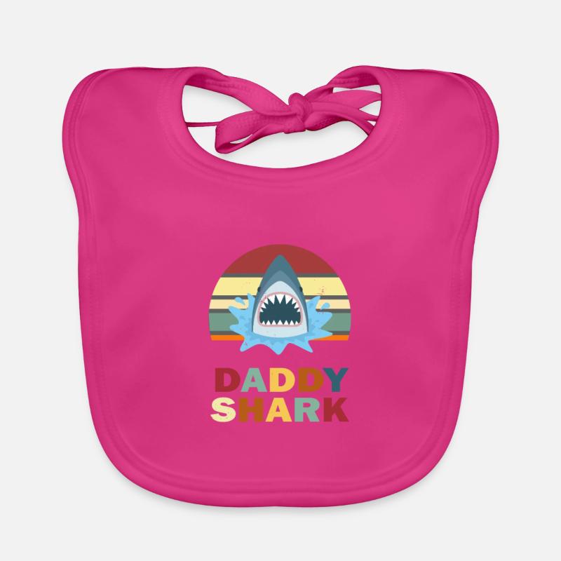 Father's Day Daddy Daddy Daddy Daddy Daddy Shark Organic Baby Bibs